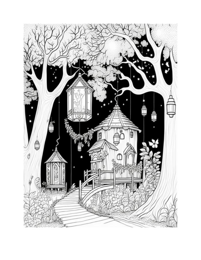 Free Fairy Houses Coloring Page 35