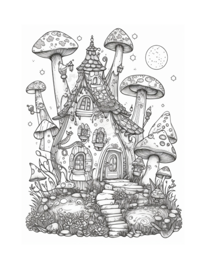 Free Fairy Houses Coloring Page 39