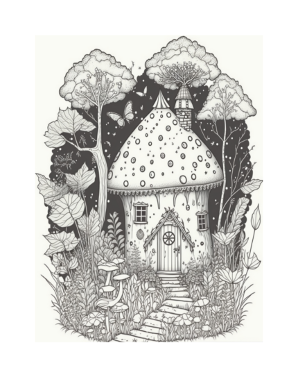 Free Fairy Houses Coloring Page 41
