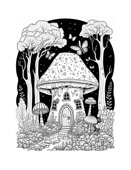 Free Fairy Houses Coloring Page 43