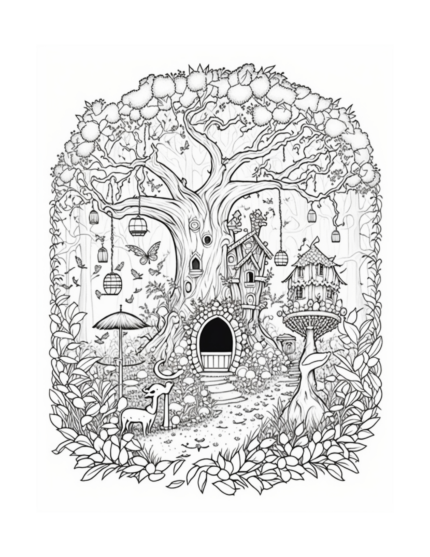 Free Fairy Houses Coloring Page 47