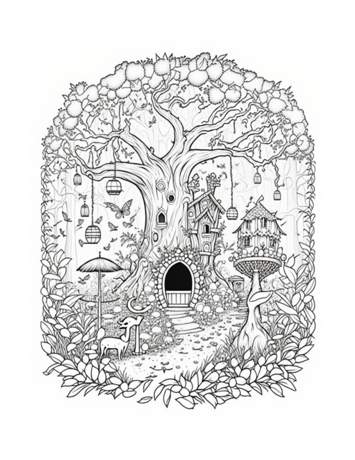 Free Fairy Houses Coloring Page 47