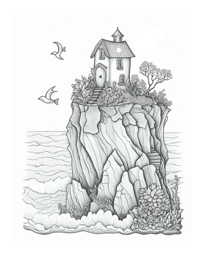 Free Fairy Houses Coloring Page 5