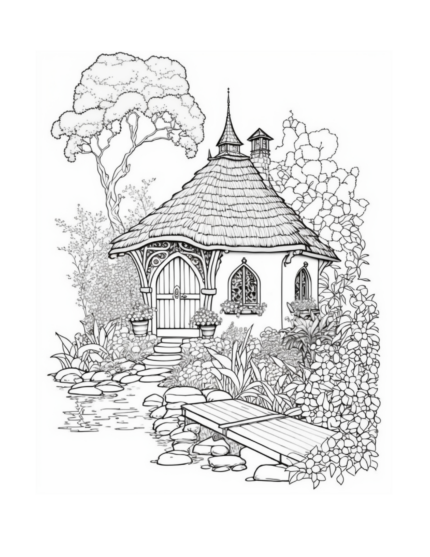 Free Fairy Houses Coloring Page 51