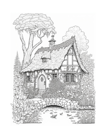 Free Fairy Houses Coloring Page 53