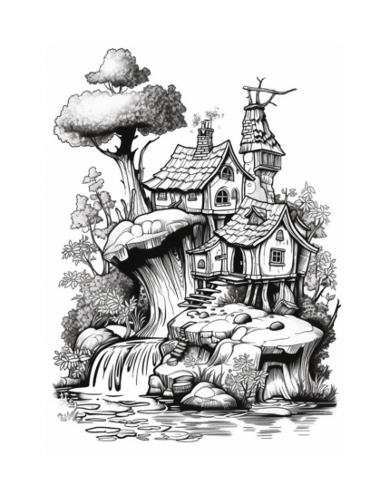 Free Fairy Houses Coloring Page 57