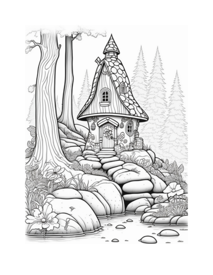 Free Fairy Houses Coloring Page 59