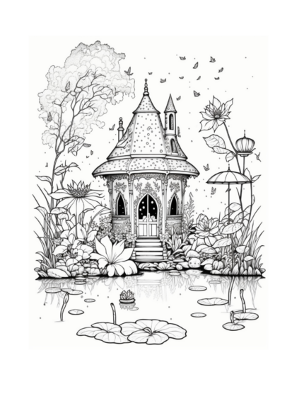 Free Fairy Houses Coloring Page 61
