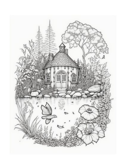 Free Fairy Houses Coloring Page 63