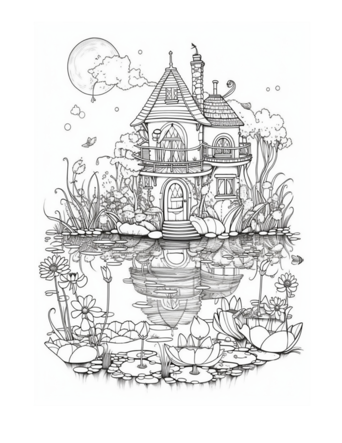 Free Fairy Houses Coloring Page 67