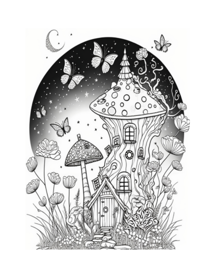 Free Fairy Houses Coloring Page 71