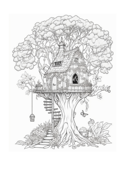Free Fairy Houses Coloring Page 73