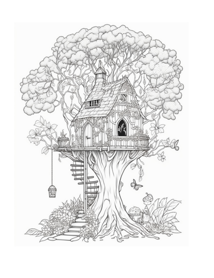 Free Fairy Houses Coloring Page 73