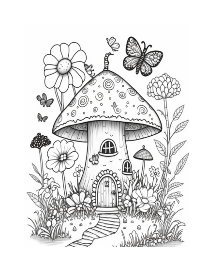 Fairy Houses Free Coloring Page: Unlock the Magic of Imagination 75