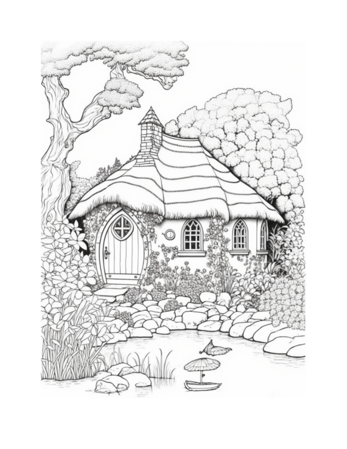 Free Fairy Houses Coloring Page 77