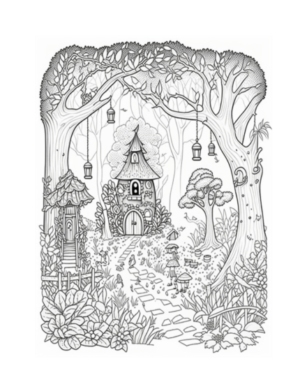 Free Fairy Houses Coloring Page 79