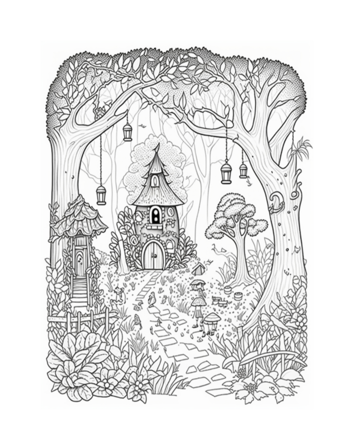 Free Fairy Houses Coloring Page 79