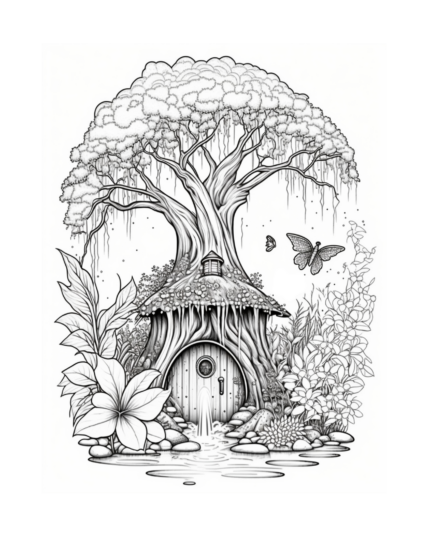 Free Fairy Houses Coloring Page 85