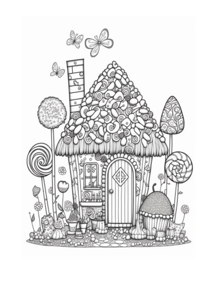 Free Fairy Houses Coloring Page 87