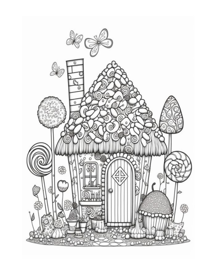 Free Fairy Houses Coloring Page 87