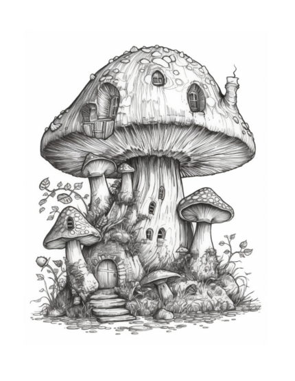 Free Fairy Houses Coloring Page 89