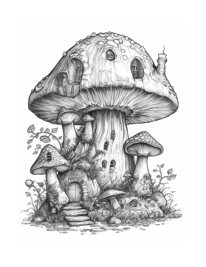 Free Fairy Houses Coloring Page 89