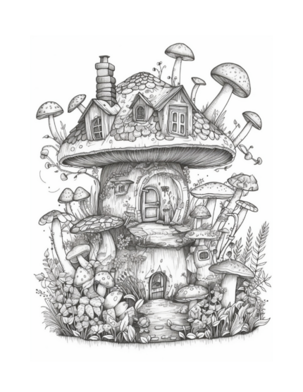 Free Fairy Houses Coloring Page 9