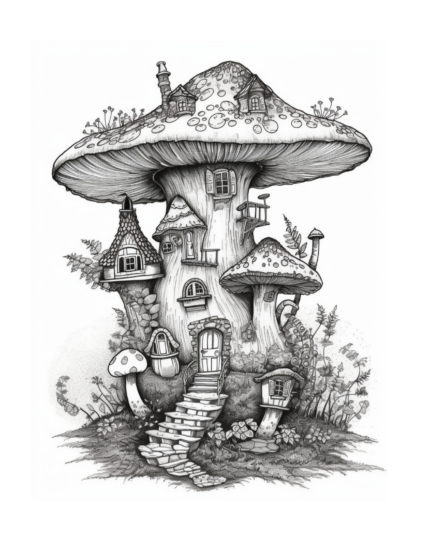 Free Fairy Houses Coloring Page 91