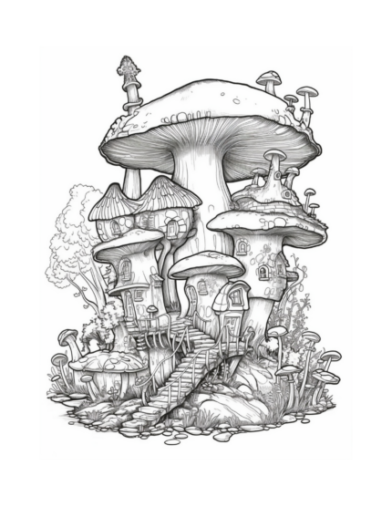 Free Fairy Houses Coloring Page 93