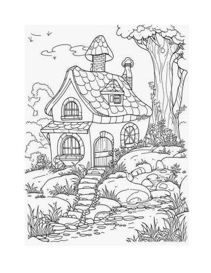 Free Fairy Houses Coloring Page 95