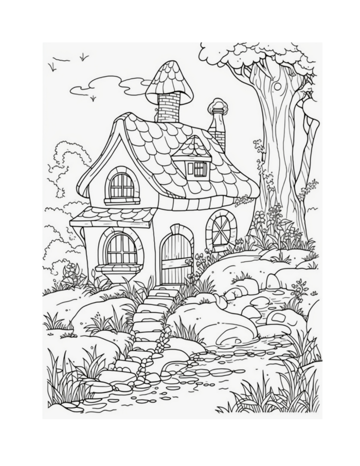 Free Fairy Houses Coloring Page 95