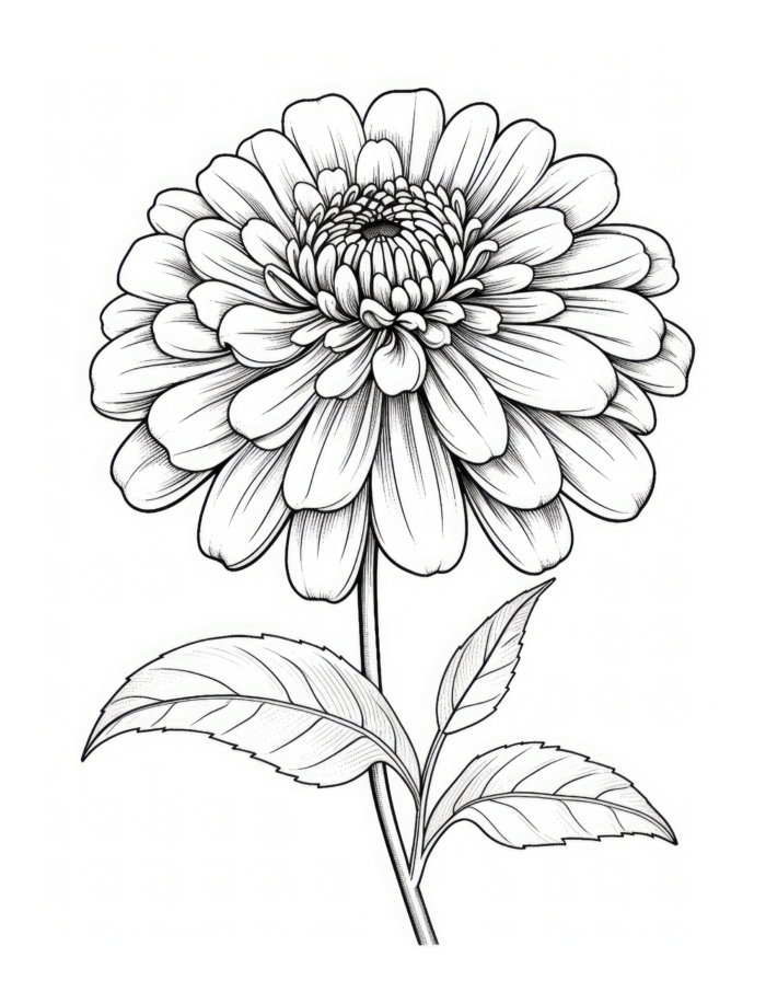 Free Dahlia Flower Coloring Page