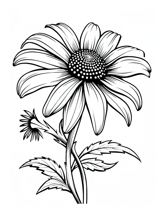 Free Daisy Flower Coloring Page