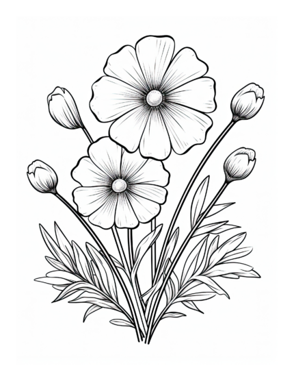 Free Flower Coloring Page 5