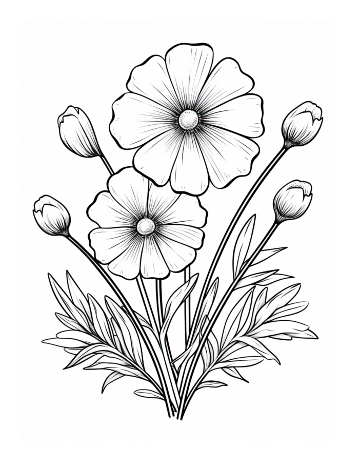 Free Flower Coloring Page 5