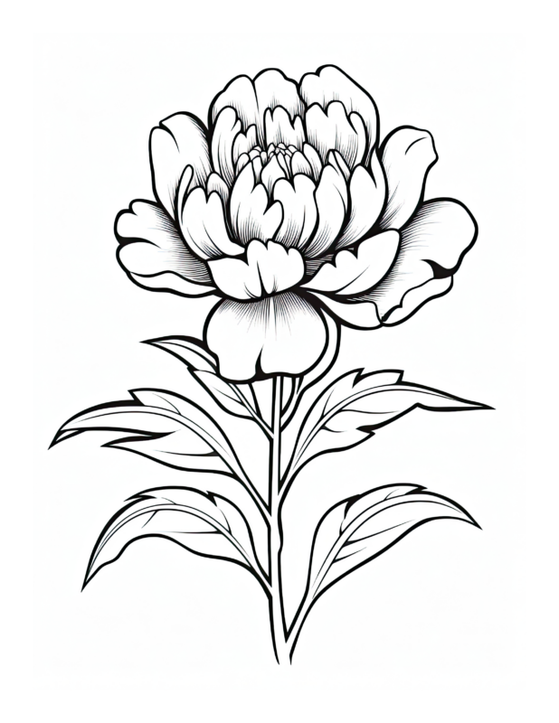 Free Printable Garden Glow - Peony Coloring Page For Kids And Adults