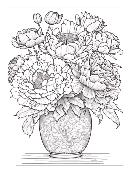 Free Flower Garden Coloring Page 27