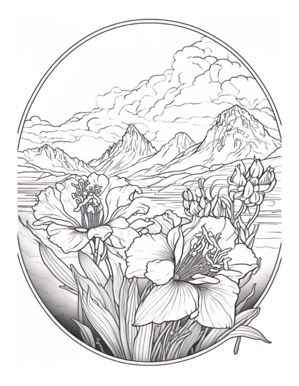 Free Flower Garden Coloring Page 33