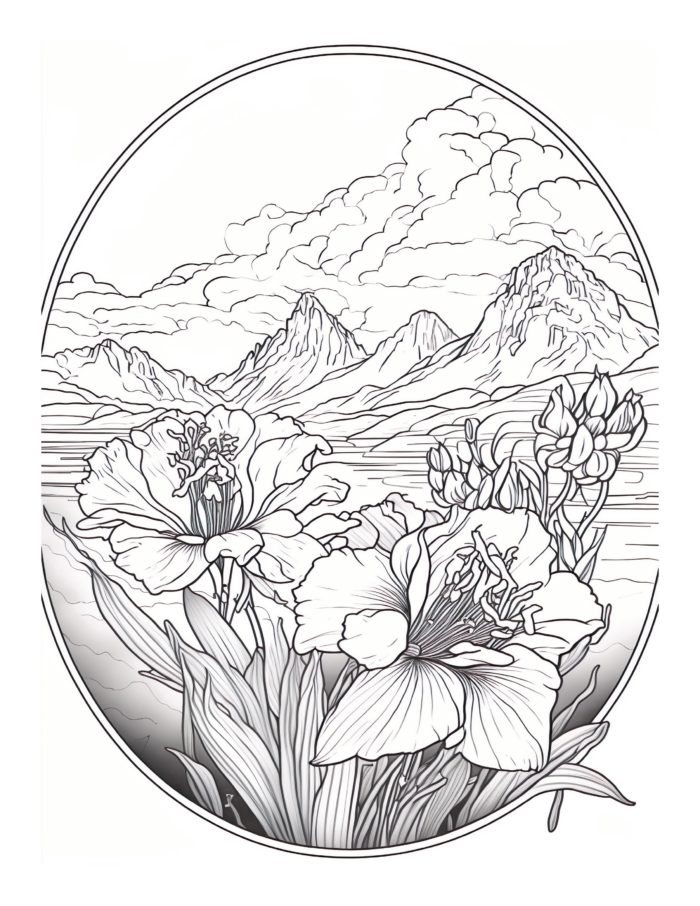 Free Flower Garden Coloring Page 33