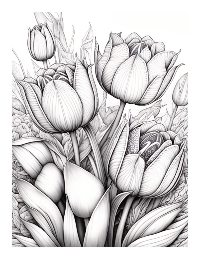 Free Flower Garden Coloring Page 45