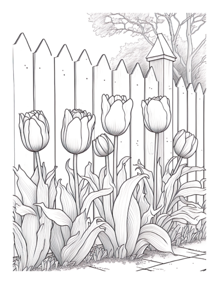 Free Flower Garden Coloring Page 73