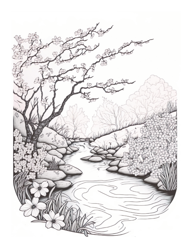 Free Printable Springtime Grace - Dogwood Tree Coloring Page For Kids ...