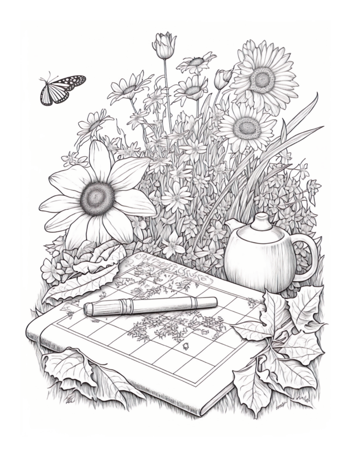 Free Flower Garden Coloring Page 79