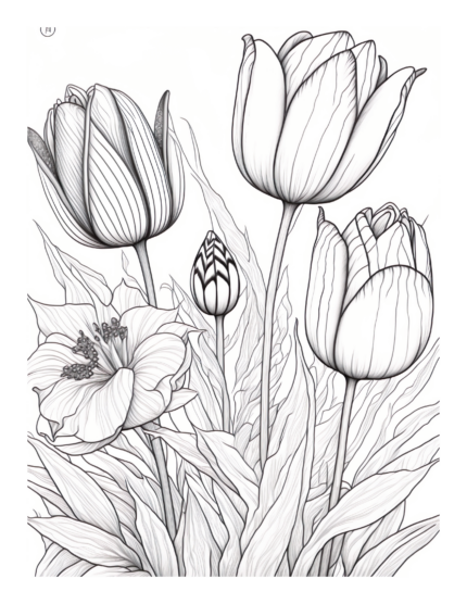 Free Tulip Flower Garden Coloring Page: Embrace the Elegance of Nature