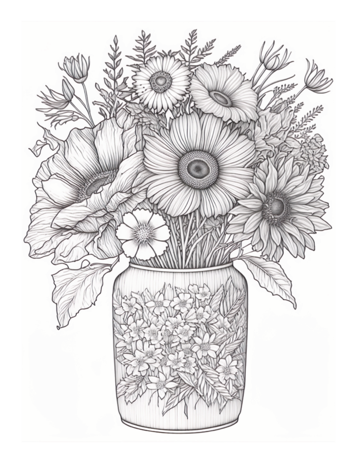 Free Wild Flowers Garden Coloring Page: Immerse Yourself in Nature's Wild Beauty