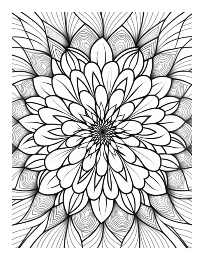 Free Flower Mandala Coloring Page 15