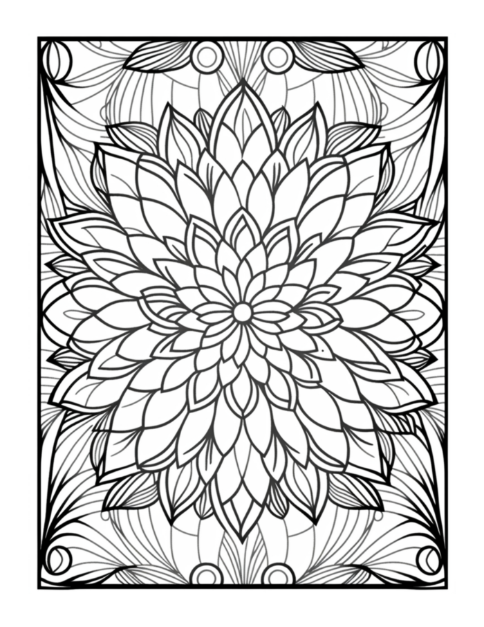 Free Flower Mandala Coloring Page 17