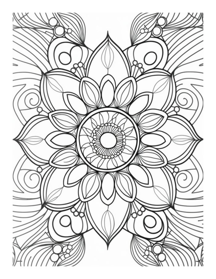 Free Flower Mandala Coloring Page 35