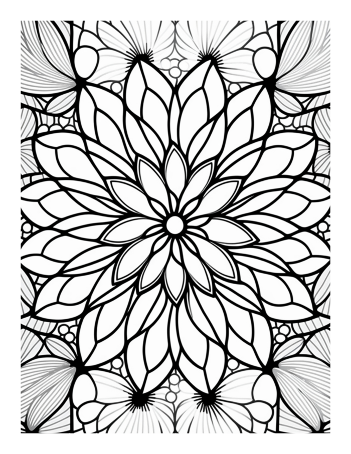 Free Flower Mandala Coloring Page 41