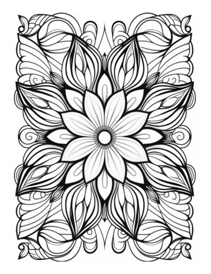 Free Flower Mandala Coloring Page 63